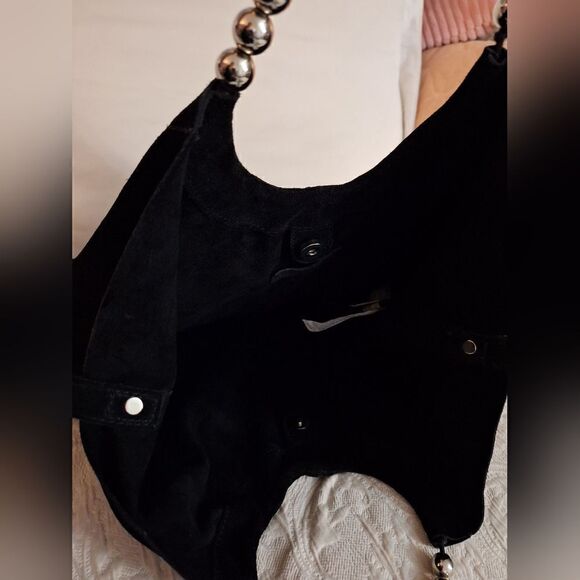 Zara black suede hobo bag limited edition - Picture 3 of 9